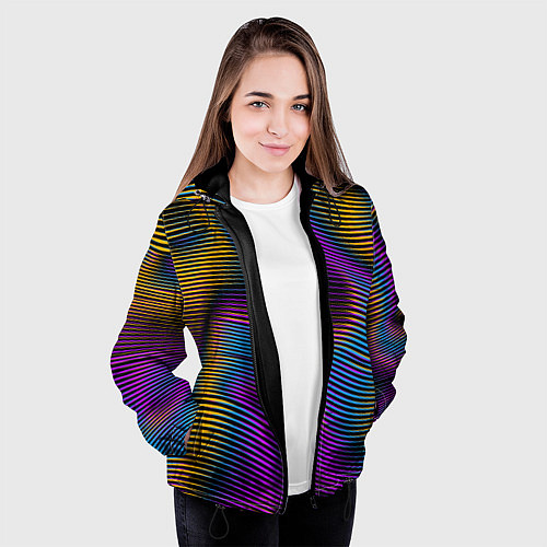 Женская куртка Современная абстракция / 3D-Черный – фото 3