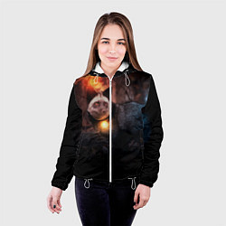 Куртка с капюшоном женская Волшебная лисица, цвет: 3D-белый — фото 2