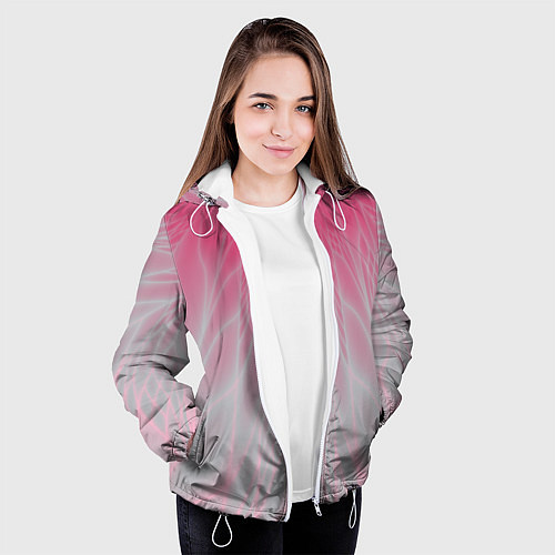 Женская куртка Абстракция / 3D-Белый – фото 3