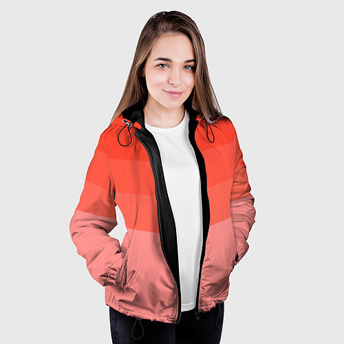 Женская куртка Персиковый Градиент / 3D-Черный – фото 3