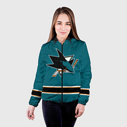 Куртка с капюшоном женская Сан-Хосе Шаркс Форма1, цвет: 3D-черный — фото 2