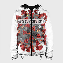 Куртка с капюшоном женская Covid-19, цвет: 3D-черный