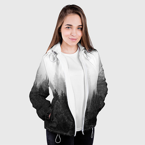 Женская куртка Туманный лес / 3D-Белый – фото 3