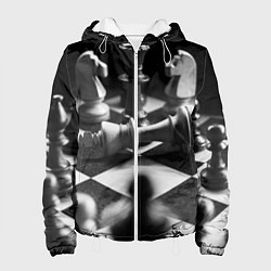Куртка с капюшоном женская Шахматы, цвет: 3D-белый