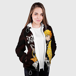Куртка с капюшоном женская КЛИНОК РАССЕКАЮЩИЙ ДЕМОНОВ, цвет: 3D-белый — фото 2