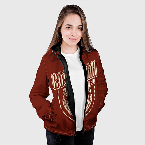 Женская куртка Русский медведь в очках / 3D-Черный – фото 3