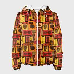 Куртка с капюшоном женская Ударные Инструменты, цвет: 3D-белый