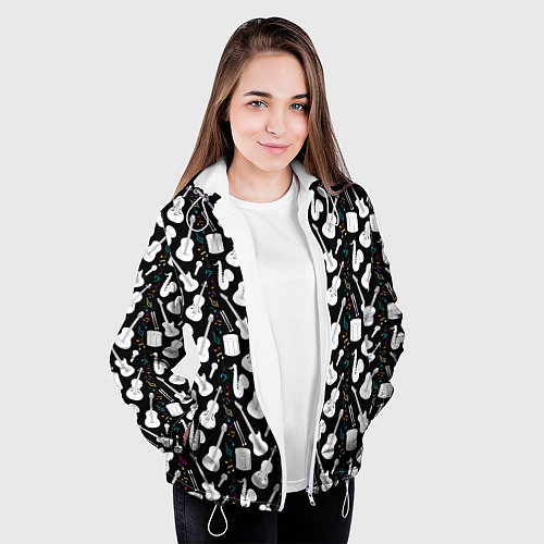 Женская куртка Музыкальные Инструменты / 3D-Белый – фото 3