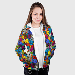 Куртка с капюшоном женская Граффити, цвет: 3D-белый — фото 2