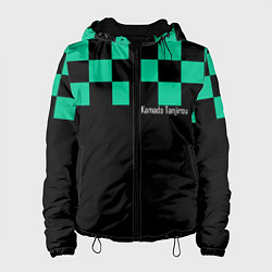 Куртка с капюшоном женская Kamado Tanjirou Kimetsu no Yaiba, цвет: 3D-черный