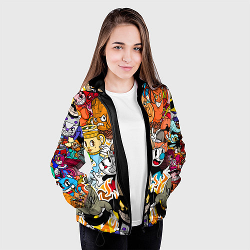 Женская куртка CUPHEAD / 3D-Черный – фото 3