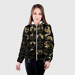 Куртка с капюшоном женская Геометрические фигуры, цвет: 3D-белый — фото 2