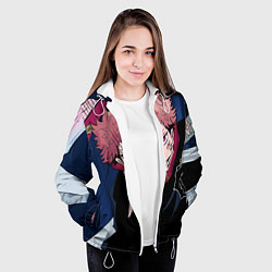 Куртка с капюшоном женская Магическая битва, цвет: 3D-белый — фото 2