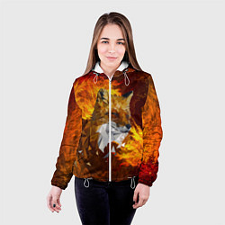Куртка с капюшоном женская Огненный Лис, цвет: 3D-белый — фото 2
