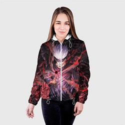Куртка с капюшоном женская Магическая битва, цвет: 3D-белый — фото 2