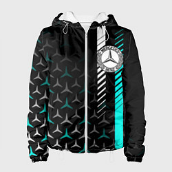 Куртка с капюшоном женская МЕРСЕДЕС AQUA BLACK GRADIENT, цвет: 3D-белый