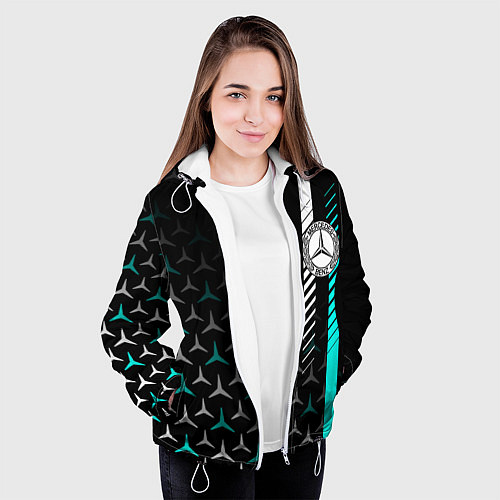 Женская куртка МЕРСЕДЕС AQUA BLACK GRADIENT / 3D-Белый – фото 3