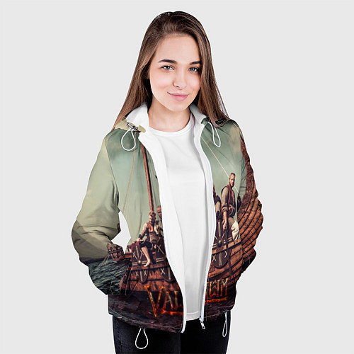 Женская куртка Valheim викинги / 3D-Белый – фото 3