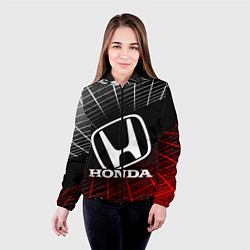 Куртка с капюшоном женская HONDA ХОНДА СЕТКА, цвет: 3D-черный — фото 2
