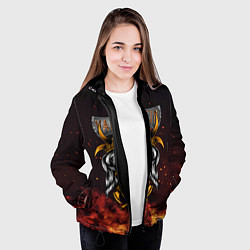 Куртка с капюшоном женская Valheim Девушка викинг, цвет: 3D-черный — фото 2