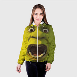 Куртка с капюшоном женская Shrek is Yelling, цвет: 3D-белый — фото 2