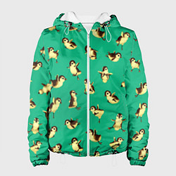 Куртка с капюшоном женская Цыплята, цвет: 3D-белый