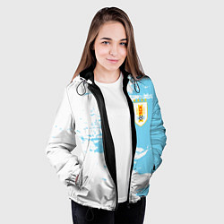 Куртка с капюшоном женская Сборная Уругвая, цвет: 3D-черный — фото 2