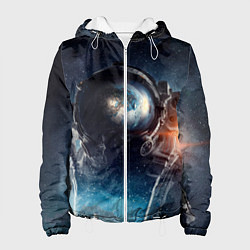 Куртка с капюшоном женская Космонавт, цвет: 3D-белый