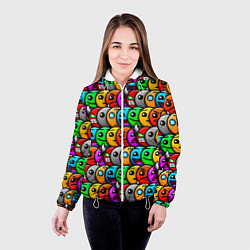 Куртка с капюшоном женская Geometry Dash: Pattern Z, цвет: 3D-белый — фото 2