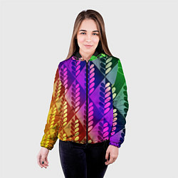 Куртка с капюшоном женская Радужные колоски, цвет: 3D-черный — фото 2