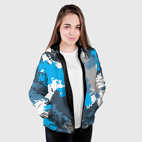 Женская куртка Камуфляж ледяной / 3D-Черный – фото 3