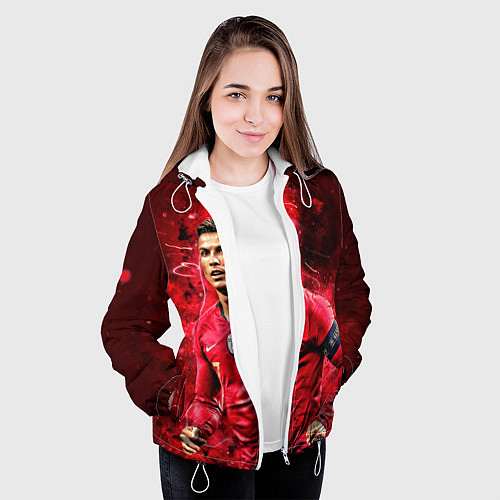 Женская куртка Криштиану Роналду Португалия / 3D-Белый – фото 3