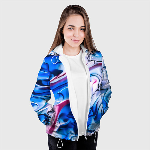 Женская куртка ТАЙ ДАЙ ОКЕАН ЧЕРНИЛ / 3D-Белый – фото 3