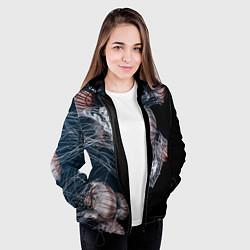 Куртка с капюшоном женская Медузы, цвет: 3D-черный — фото 2