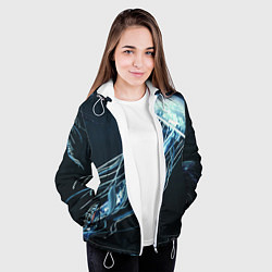 Куртка с капюшоном женская Рисунок медуза, цвет: 3D-белый — фото 2