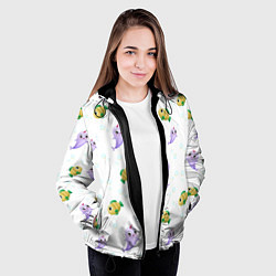 Куртка с капюшоном женская Морские жители, цвет: 3D-черный — фото 2