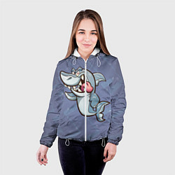 Куртка с капюшоном женская Акула, цвет: 3D-белый — фото 2