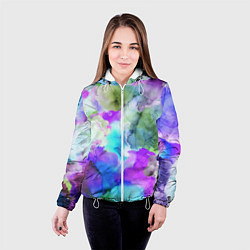 Куртка с капюшоном женская Акварельная краска, цвет: 3D-белый — фото 2