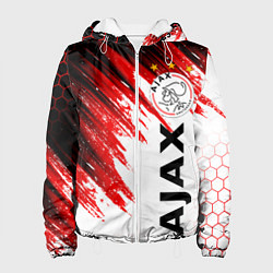 Куртка с капюшоном женская FC AJAX AMSTERDAM ФК АЯКС, цвет: 3D-белый