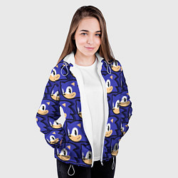 Куртка с капюшоном женская Sonic pattern, цвет: 3D-белый — фото 2