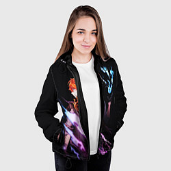 Куртка с капюшоном женская ТАРТАЛЬЯ - GENSHIN IMPACT NEON, цвет: 3D-черный — фото 2