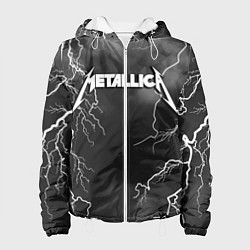 Куртка с капюшоном женская METALLICA РАЗРЯД МОЛНИИ, цвет: 3D-белый