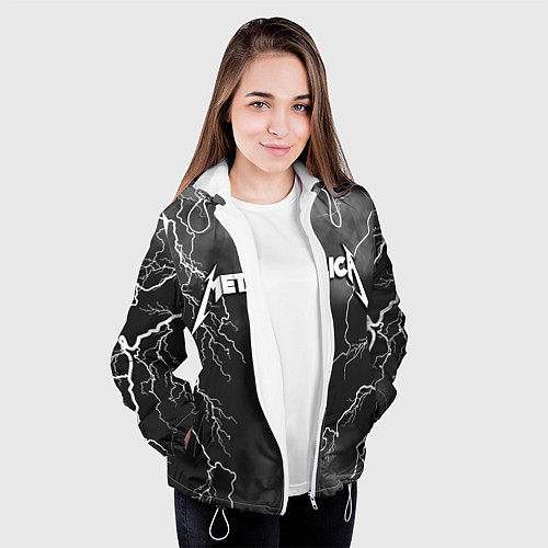 Женская куртка METALLICA РАЗРЯД МОЛНИИ / 3D-Белый – фото 3