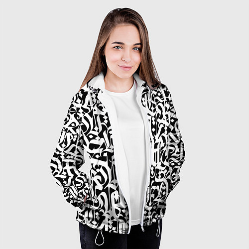 Женская куртка КАЛЛИГРАФИЯ CALLIGRAPHY / 3D-Белый – фото 3