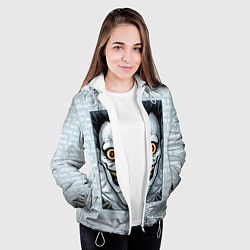 Куртка с капюшоном женская Death Note надписи Рюк, цвет: 3D-белый — фото 2