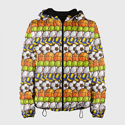 Куртка с капюшоном женская Спорт с мячом, цвет: 3D-черный