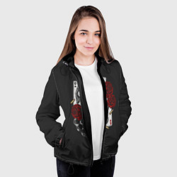 Куртка с капюшоном женская Карты, цвет: 3D-черный — фото 2