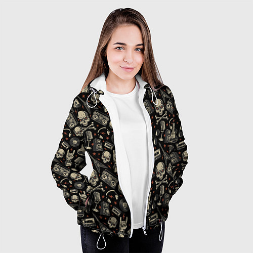 Женская куртка Scull pattern rock / 3D-Белый – фото 3