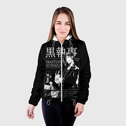 Куртка с капюшоном женская Темный Дворецкий Себастьян Мик, цвет: 3D-белый — фото 2