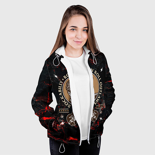 Женская куртка Элвис Пресли Rock n roll / 3D-Белый – фото 3